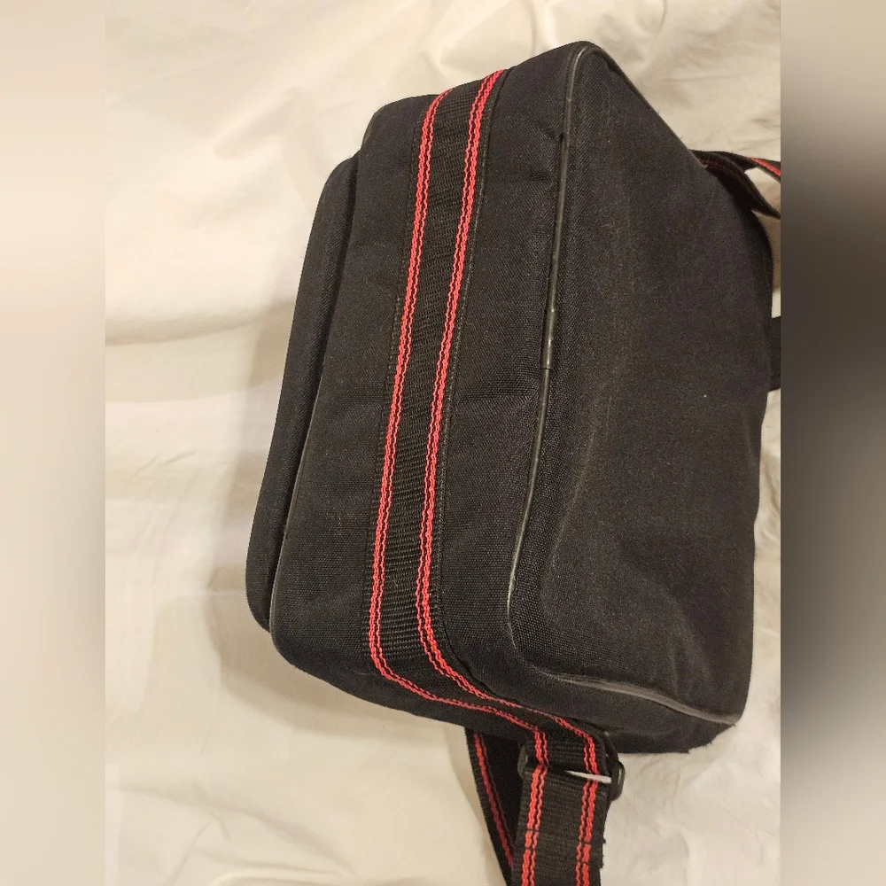 Vintage Canon Black Camera Shoulder Bag W Front Pocket
